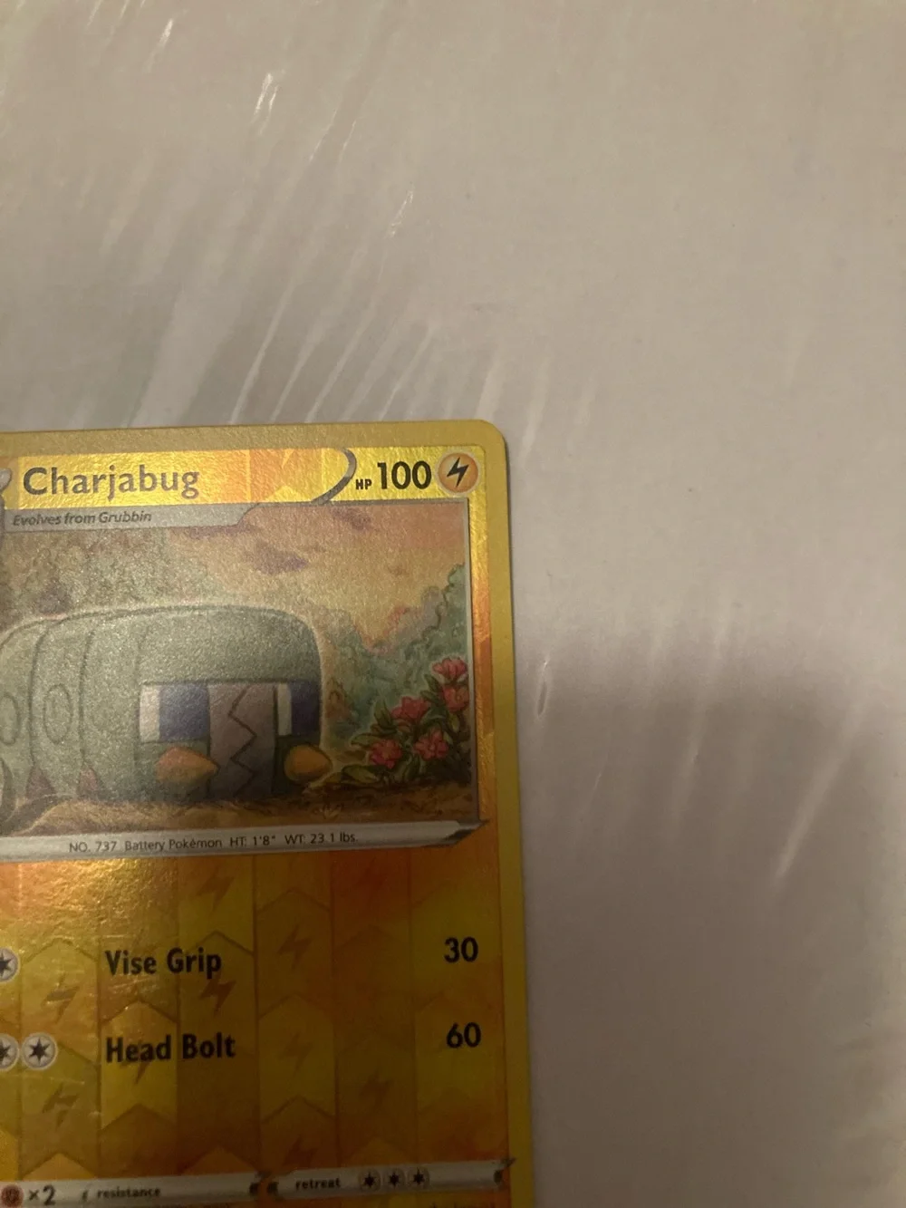 Pokemon Charjabug Yellow Holographic Trading Card